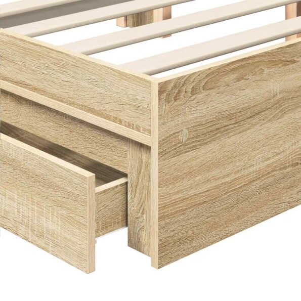 vidaXL Úložná posteľ Sonoma dub 140 x 200 cm Kompozitné drevo – Obrázok 11