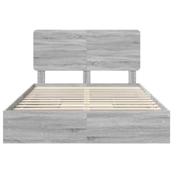 vidaXL Rám postele Sivý Sonoma 140 x 200 cm Kompozitné drevo – Obrázok 8