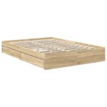vidaXL Úložná posteľ Sonoma dub 140 x 190 cm Kompozitné drevo – Obrázok 6