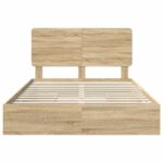 vidaXL Úložná posteľ Sonoma dub 140 x 190 cm Kompozitné drevo – Obrázok 8