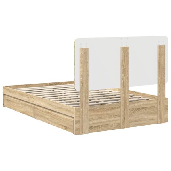 vidaXL Úložná posteľ Sonoma dub 135 x 190 cm Kompozitné drevo – Obrázok 10