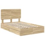 vidaXL Úložná posteľ Sonoma dub 135 x 190 cm Kompozitné drevo – Obrázok 4