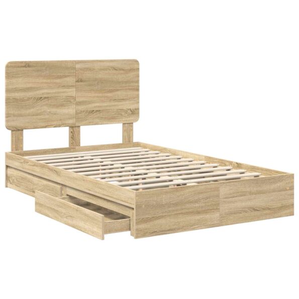 vidaXL Úložná posteľ Sonoma dub 135 x 190 cm Kompozitné drevo – Obrázok 5