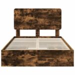 vidaXL Úložná posteľ Dymová dub 135 x 190 cm Kompozitné drevo – Obrázok 8
