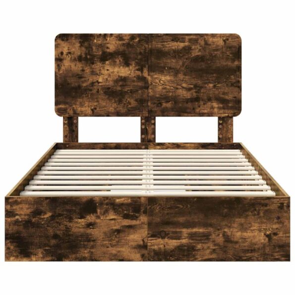 vidaXL Úložná posteľ Dymová dub 135 x 190 cm Kompozitné drevo – Obrázok 8