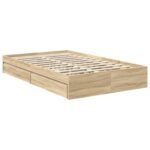 vidaXL Úložná posteľ Sonoma dub 120 x 200 cm Kompozitné drevo – Obrázok 6