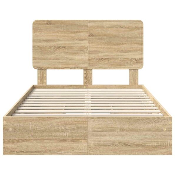 vidaXL Úložná posteľ Sonoma dub 120 x 200 cm Kompozitné drevo – Obrázok 8