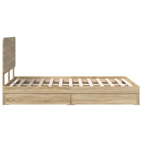 vidaXL Úložná posteľ Sonoma dub 120 x 200 cm Kompozitné drevo – Obrázok 9