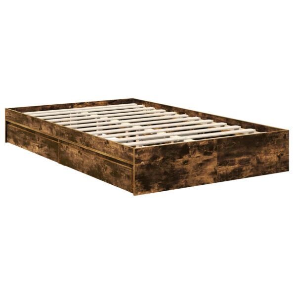 vidaXL Úložná posteľ Dymová dub 120 x 190 cm Kompozitné drevo – Obrázok 6