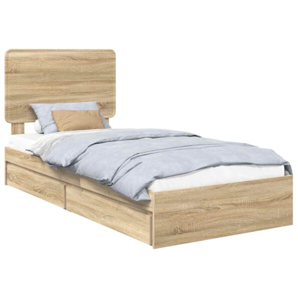 vidaXL Úložná posteľ Sonoma dub 100 x 200 cm Kompozitné drevo – Obrázok 2