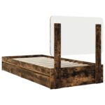 vidaXL Rám postele Dymová dub 100 x 200 cm Kompozitné drevo – Obrázok 10