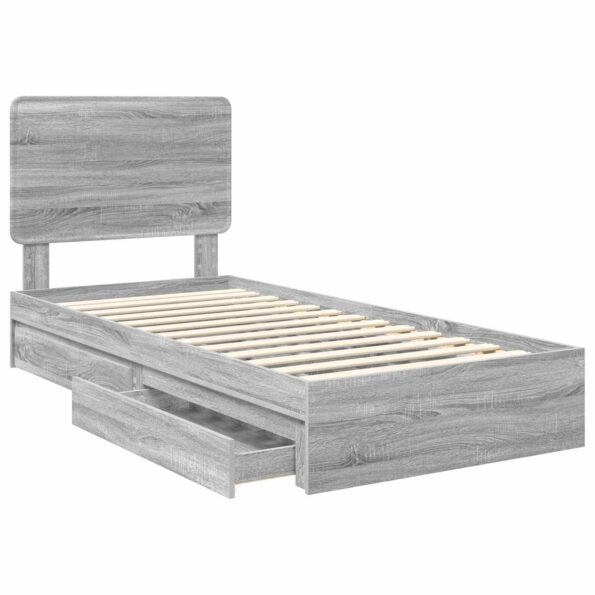 vidaXL Úložná posteľ Sivý Sonoma 100 x 200 cm Kompozitné drevo – Obrázok 5