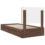 vidaXL Úložná posteľ Hnedý dub 100 x 200 cm Kompozitné drevo – Obrázok 10