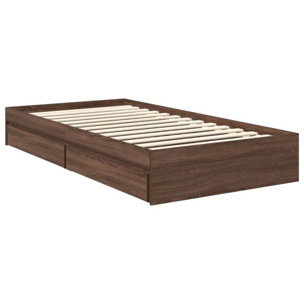 vidaXL Úložná posteľ Hnedý dub 100 x 200 cm Kompozitné drevo – Obrázok 6