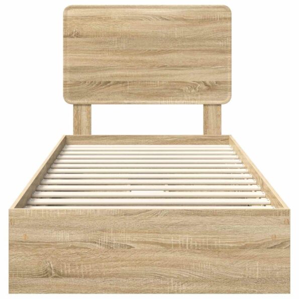 vidaXL Úložná posteľ Sonoma dub 90 x 200 cm Kompozitné drevo – Obrázok 8
