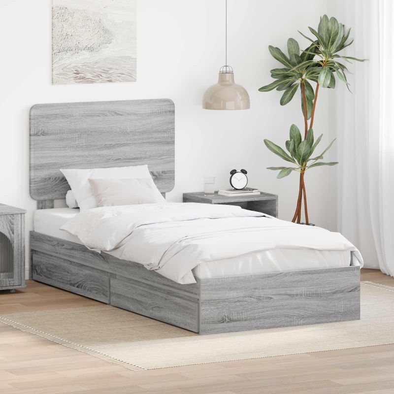 3412726_1.jpg vidaXL Úložná posteľ Sivý Sonoma 90 x 200 cm Kompozitné drevo – Obrázok 1