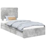vidaXL Úložná posteľ Betónová šedá 90 x 190 cm Kompozitné drevo – Obrázok 2