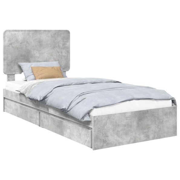 vidaXL Úložná posteľ Betónová šedá 90 x 190 cm Kompozitné drevo – Obrázok 2