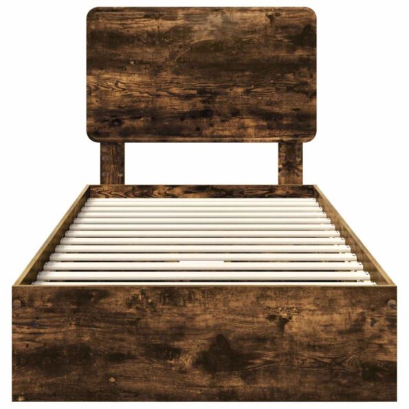 vidaXL Rám postele so zásuvkou Dymová dub 90 x 190 cm Kompozitné drevo – Obrázok 8