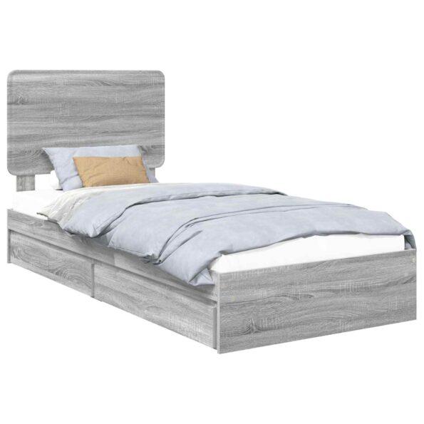vidaXL Úložná posteľ Sivý Sonoma 90 x 190 cm Kompozitné drevo – Obrázok 2