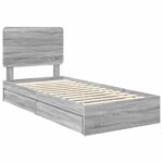vidaXL Úložná posteľ Sivý Sonoma 90 x 190 cm Kompozitné drevo – Obrázok 4