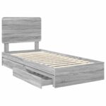 vidaXL Úložná posteľ Sivý Sonoma 90 x 190 cm Kompozitné drevo – Obrázok 5