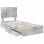 vidaXL Úložná posteľ Betónová šedá 75 x 190 cm Kompozitné drevo – Obrázok 5