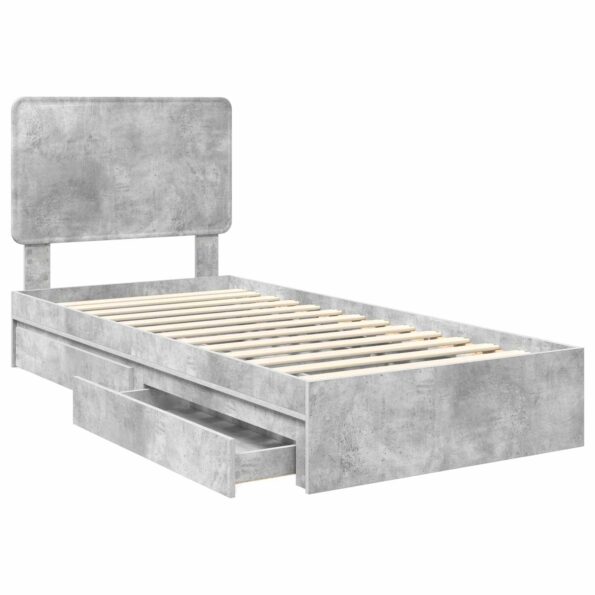 vidaXL Úložná posteľ Betónová šedá 75 x 190 cm Kompozitné drevo – Obrázok 5