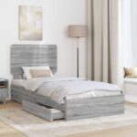 vidaXL Úložná posteľ Sivý Sonoma 75 x 190 cm Kompozitné drevo – Obrázok 3