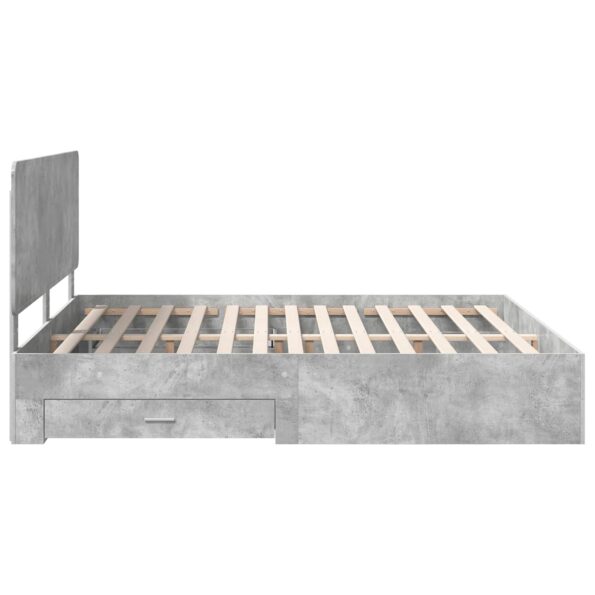 vidaXL Rám postele Betónová šedá 200 x 200 cm Kompozitné drevo – Obrázok 9