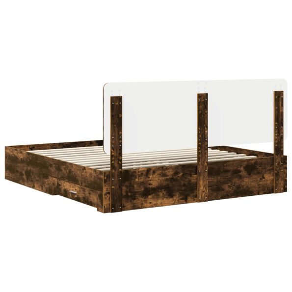 vidaXL Rám postele Dymová dub 200 x 200 cm Kompozitné drevo – Obrázok 10