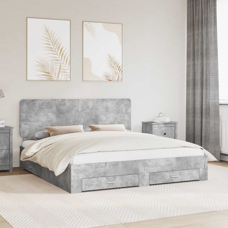 3412752_1.jpg vidaXL Rám postele Betónová šedá 180 x 200 cm Kompozitné drevo – Obrázok 1