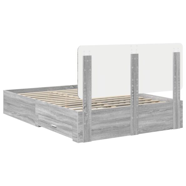 vidaXL Rám postele Sivý Sonoma 160 x 200 cm Kompozitné drevo – Obrázok 10