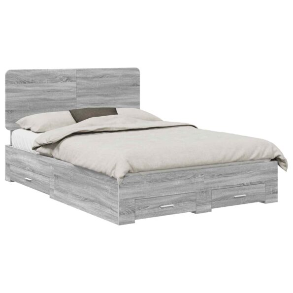 vidaXL Rám postele Sivý Sonoma 160 x 200 cm Kompozitné drevo – Obrázok 2