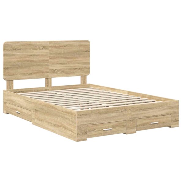 vidaXL Rám postele Sonoma dub 150 x 200 cm Kompozitné drevo – Obrázok 4