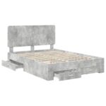 vidaXL Rám postele Betónová šedá 150 x 200 cm Kompozitné drevo – Obrázok 5
