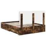 vidaXL Rám postele Dymová dub 150 x 200 cm Kompozitné drevo – Obrázok 10