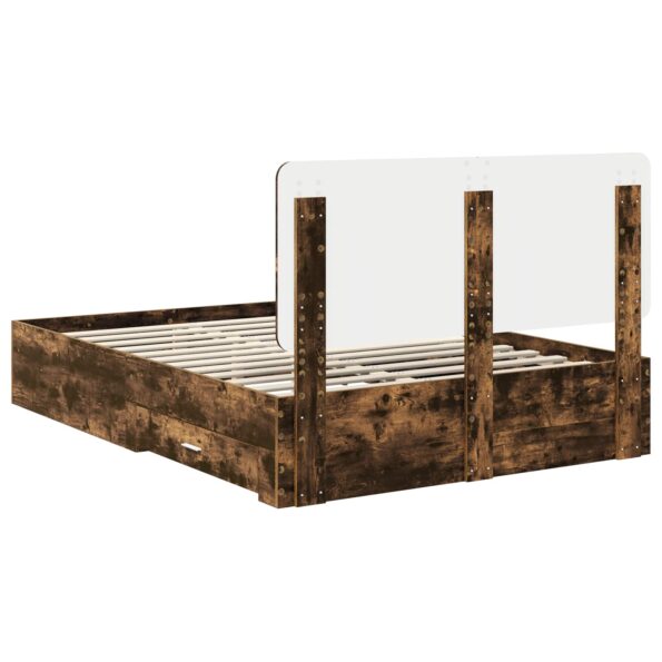 vidaXL Rám postele Dymová dub 150 x 200 cm Kompozitné drevo – Obrázok 10