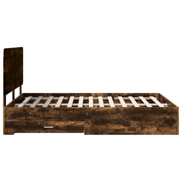vidaXL Rám postele Dymová dub 150 x 200 cm Kompozitné drevo – Obrázok 9