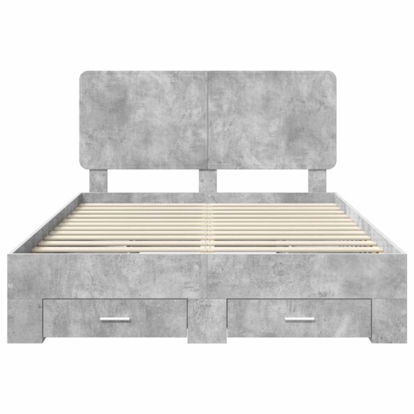 vidaXL Rám postele Betónová šedá 140 x 200 cm Kompozitné drevo – Obrázok 8