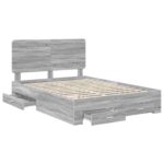 vidaXL Rám postele Sivý Sonoma 140 x 200 cm Kompozitné drevo – Obrázok 5