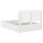 vidaXL Rám postele s čelnou doskou Biela 140 x 190 cm Kompozitné drevo – Obrázok 10