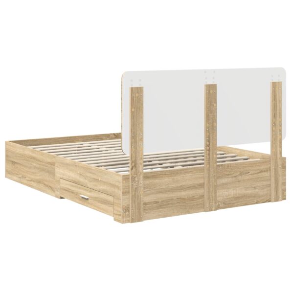 vidaXL Rám postele Sonoma dub 140 x 190 cm Kompozitné drevo – Obrázok 10