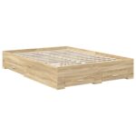 vidaXL Rám postele Sonoma dub 140 x 190 cm Kompozitné drevo – Obrázok 6