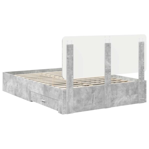 vidaXL Rám postele Betónová šedá 140 x 190 cm Kompozitné drevo – Obrázok 10