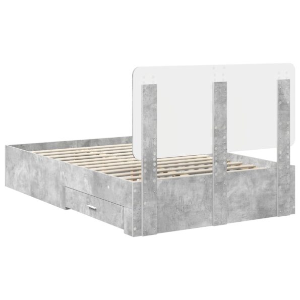 vidaXL Rám postele Betónová šedá 135 x 190 cm Kompozitné drevo – Obrázok 10