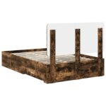 vidaXL Rám postele Dymová dub 135 x 190 cm Kompozitné drevo – Obrázok 10