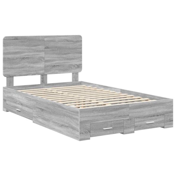 vidaXL Rám postele Sivý Sonoma 120 x 200 cm Kompozitné drevo – Obrázok 4