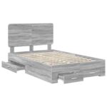 vidaXL Rám postele Sivý Sonoma 120 x 200 cm Kompozitné drevo – Obrázok 5