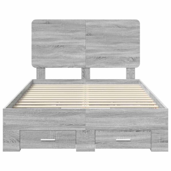 vidaXL Rám postele Sivý Sonoma 120 x 200 cm Kompozitné drevo – Obrázok 8